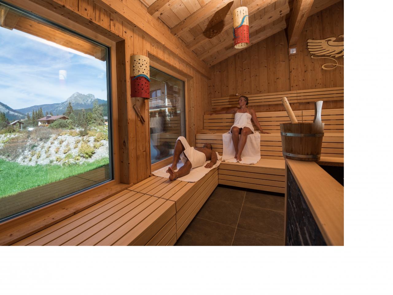 Panoramafenster Sauna Hotel Tyrol am Haldensee